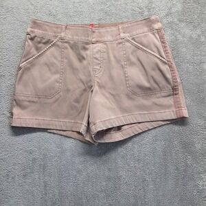 Spanx Shorts Womens XL Pink Pull On Mid Rise Stretch Twill Costal Comfort